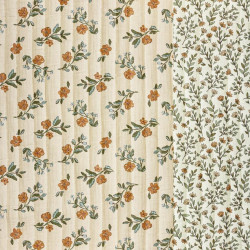Printed Quilted Double Gauze LINA 1J / MADELEINE 1J Latte / Ecru